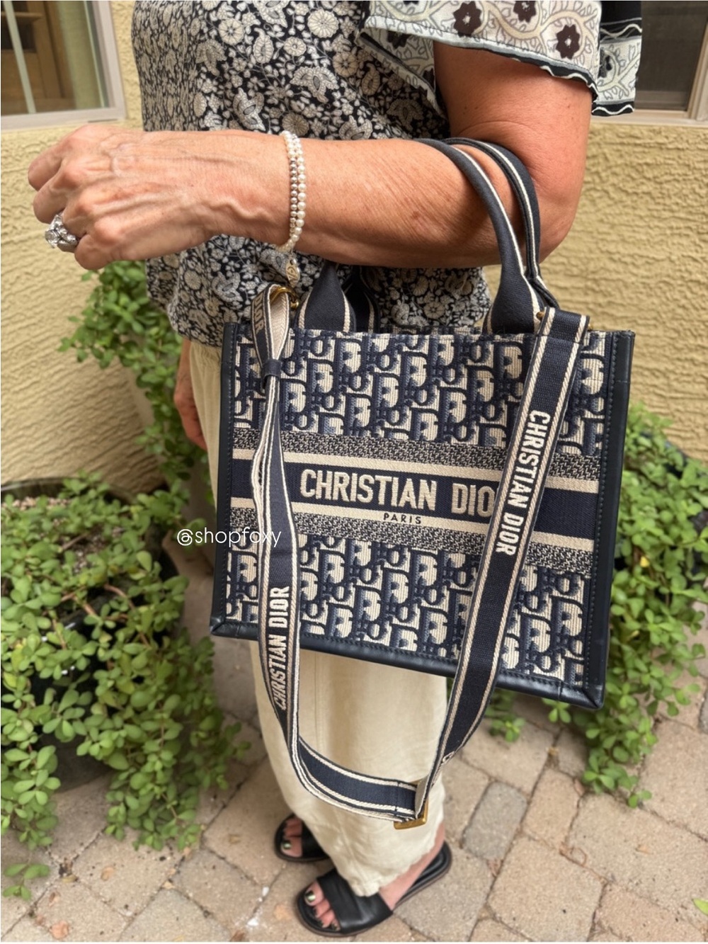Christian Dior Oblique Calfskin Small Book Tote